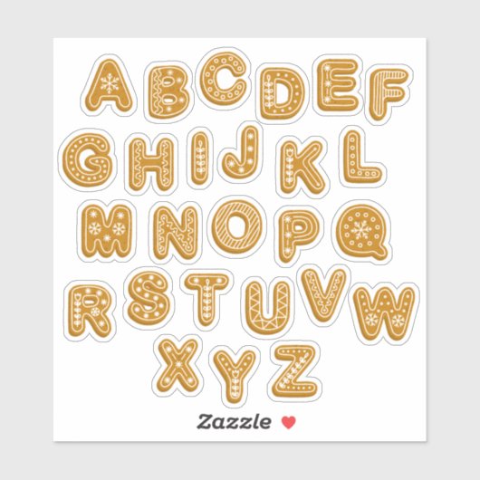 Festivals Gingerbrot Cookie Letters Medium Aufkleber (Blatt)