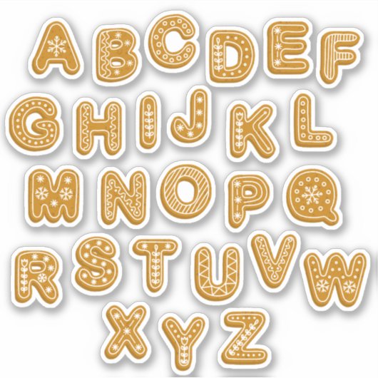 Festivals Gingerbrot Cookie Letters Medium Aufkleber (Vorderseite)