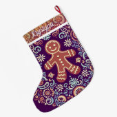Festivals Gingerbrot Delight Großer Weihnachtsstrumpf (Rückseite (Hängend))