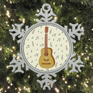 Festivals Gitarrist Music Lover Design Schneeflocken Zinn-Ornament