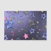Festivals Glam Shiny Blue Gold Pink Metallic Stars Seidenpapier (Vorderseite)
