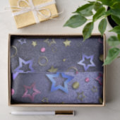 Festivals Glam Shiny Blue Gold Pink Metallic Stars Seidenpapier (Geschenk)