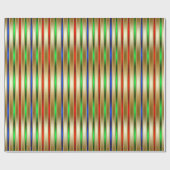 Festivals Glam Stripes Red Blue Green Gold Geschenkpapier (Flach)