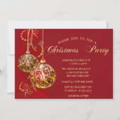 Festivals Gold Balls Red Company Weihnachtsfest Pa Einladung (Vorderseite)