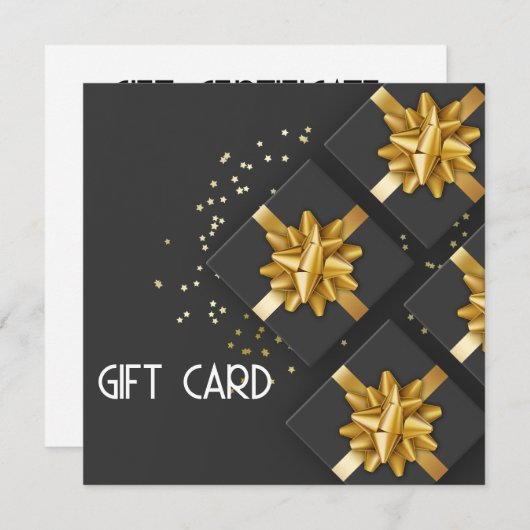 Festivals Gold Bow Moderne Black Geschenkboxen Gif (Vorne/Hinten)