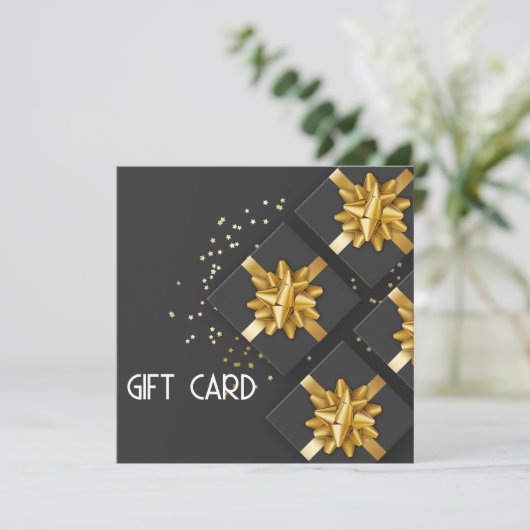 Festivals Gold Bow Moderne Black Geschenkboxen Gif (Stehend Vorderseite)