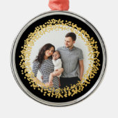 Festivals Gold Confetti Foto Weihnachten Silbernes Ornament (Vorne)