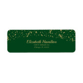 Festivals Gold Confetti Green Return Address Label (Vorne)