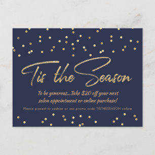 Festivals Gold Confetti Holiday Business Promo Postkarte