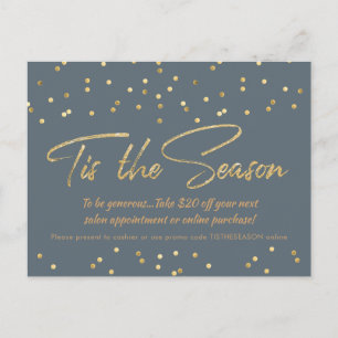 Festivals Gold Confetti Holiday Business Promo Postkarte