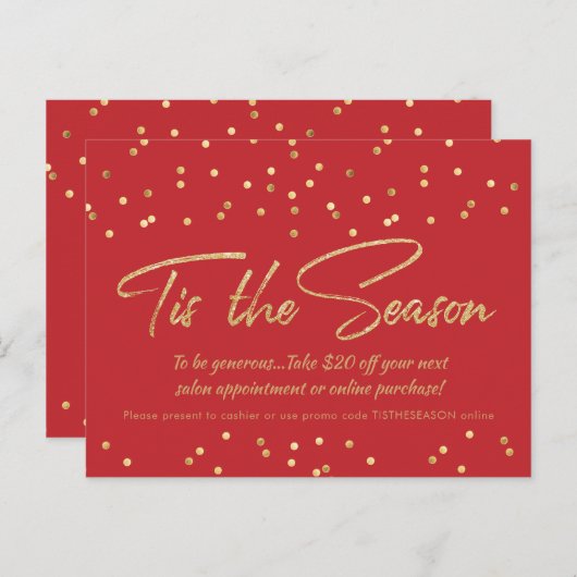 Festivals Gold Confetti Holiday Business Promo Postkarte (Vorne/Hinten)