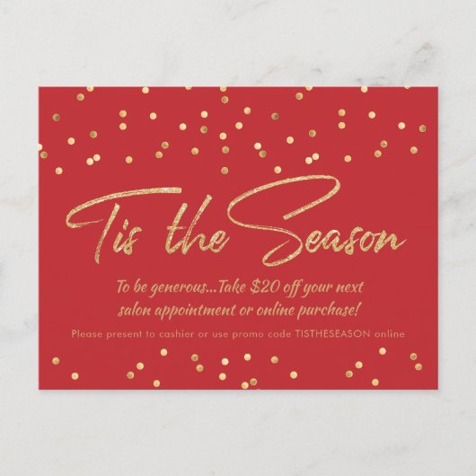 Festivals Gold Confetti Holiday Business Promo Postkarte (Vorderseite)