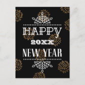 Festivals Gold Fireworks Moderne Fun Script Busine Postkarte (Vorderseite)