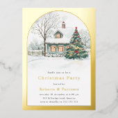 Festivals Gold Foil Arch Weihnachtsfest Party Folieneinladung (Vorderseite)