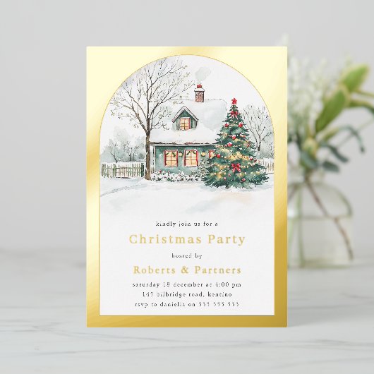 Festivals Gold Foil Arch Weihnachtsfest Party Folieneinladung (Stehend vorne)