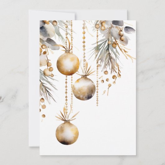 Festivals Gold Garland Weihnachten Party Urlaub Einladung (Rückseite)