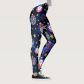 Festivals Gold Glitzer Stars Ornamente Traumhaft Leggings (Rechts)
