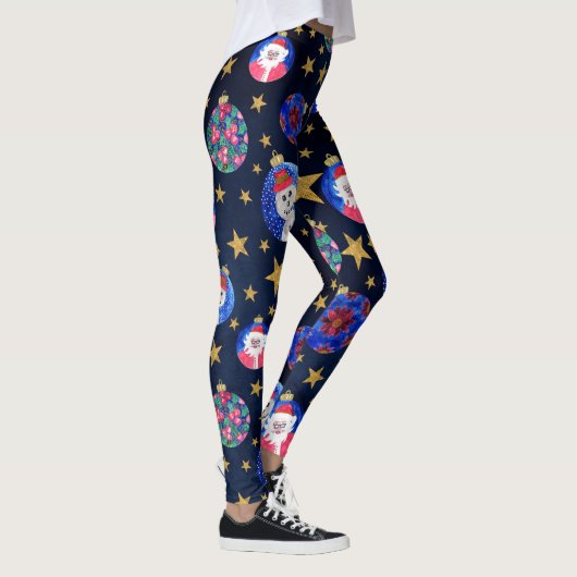 Festivals Gold Glitzer Stars Ornamente Traumhaft Leggings (Rechts)