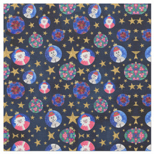 Festivals Gold Glitzer Stars Ornamente Traumhaft Stoff