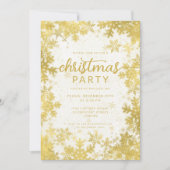 Festivals Gold Imitats Fossil Snowflakes Party Einladung (Vorderseite)