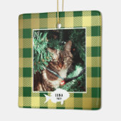 Festivals Gold Kariert Cat Name Weihnachten Keramikornament (Links)