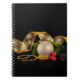 Festivals Gold Ornament und Band Notizblock