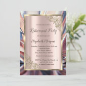 Festivals Gold Rahmen, Rose Gold, Abstrakte Pensio Einladung (Stehend Vorderseite)