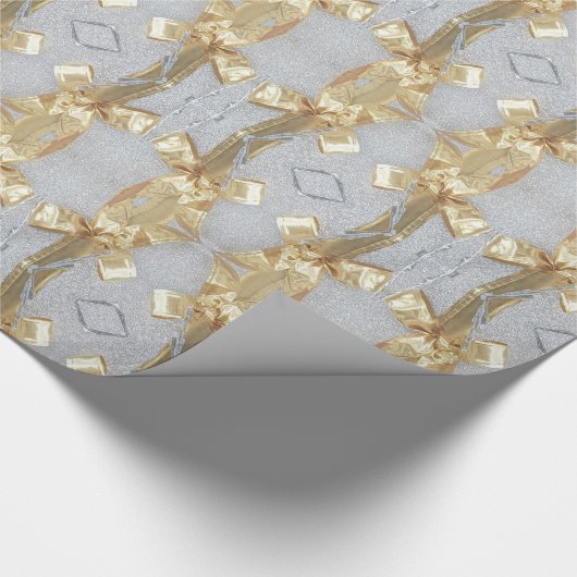 Festivals Gold Silver Ribbon Muster Weihnachten Im Geschenkpapier (Ecke)