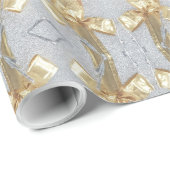 Festivals Gold Silver Ribbon Muster Weihnachten Im Geschenkpapier (Rolleneckpunkt)