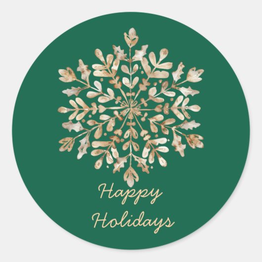 Festivals Gold Snowflake Sticker (Vorderseite)