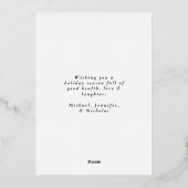 Festivals Gold Snowflakes Foto Folien Feiertagskarte (Rückseite)