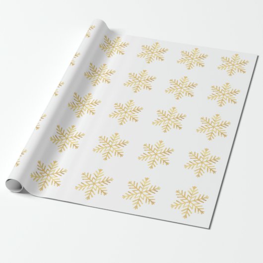 Festivals Gold Snowflakes Muster Geschenkpapier (Ungerollt)