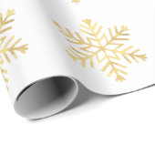 Festivals Gold Snowflakes Muster Geschenkpapier (Rolleneckpunkt)