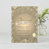 Festivals Gold Stars Company Weihnachts-Party Einladung (Stehend Vorderseite)