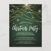 Festivals Gold String Lights Sparkor Weihnachtsfes Einladungspostkarte (Vorderseite)