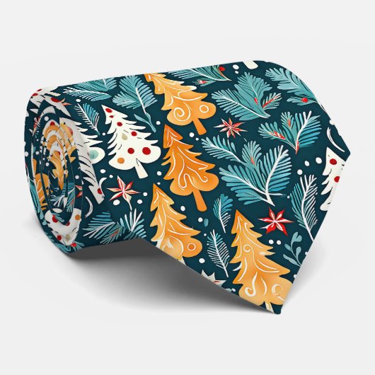 Festivals Gold und Blue Christmas Snowmen Krawatte (Gerollt)