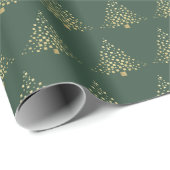 Festivals Gold Weihnachten Grün Geschenkpapier (Rolleneckpunkt)