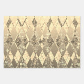 Festivals Gold Weihnachts Harlequin Geschenkpapier Set (Vorderseite)