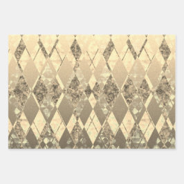 Festivals Gold Weihnachts Harlequin Geschenkpapier Set