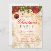 Festivals Gold Weihnachtsfeier Einladung (Vorderseite)