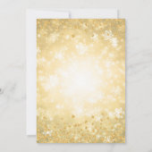 Festivals Gold Winter Snowflakes Company Blue Ribb Einladung (Rückseite)