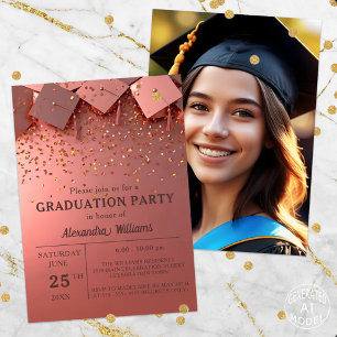 Festivals Golden Confetti auf der Pink Graduation  Einladung