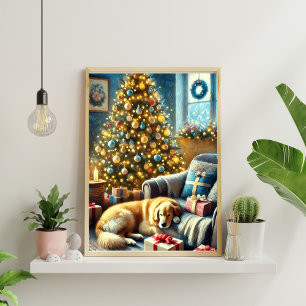 Festivals Golden Retriever Weihnachten Poster