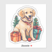Festivals Golden Retriever Weihnachtsfeiertag Aufkleber (Blatt)