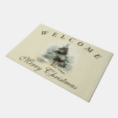 Festivals Golden Willkommen Frohe Weihnachten Fußmatte (Schrägansicht)