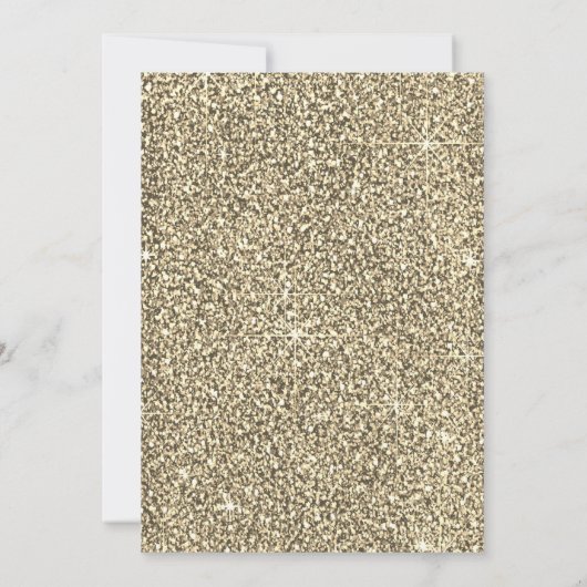 Festivals Goldrahmen, Rose Gold, Glitzer-Rente Einladung (Rückseite)