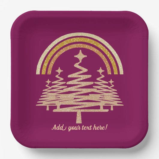 Festivals Goldrainbow Sparkling Pappteller (Vorderseite)