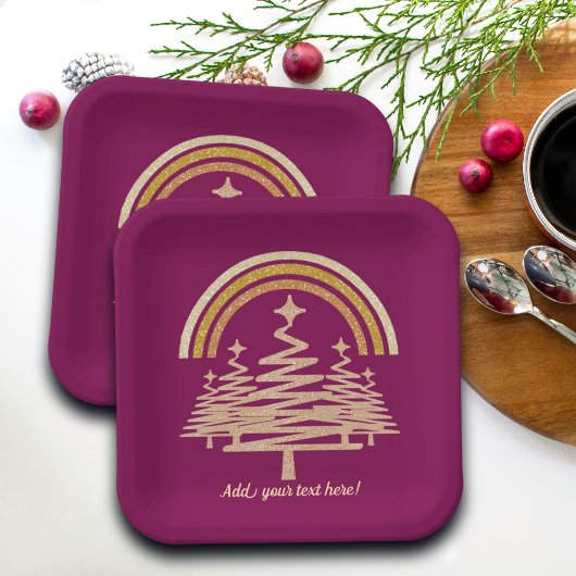 Festivals Goldrainbow Sparkling Pappteller