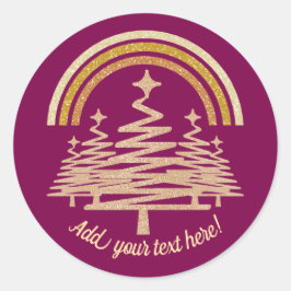 Festivals Goldrainbow Sparkling Runder Aufkleber