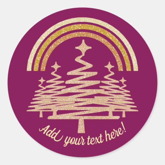 Festivals Goldrainbow Sparkling Runder Aufkleber (Vorderseite)